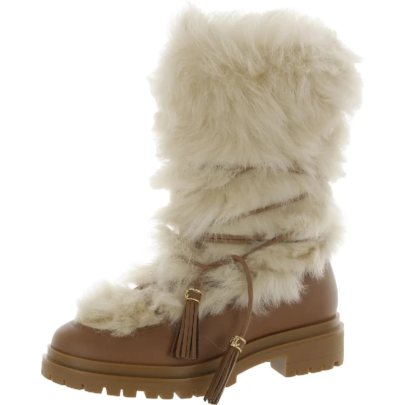 Lauren Ralph Lauren Womens CELIA Shearling Leather Winter & Snow Boots