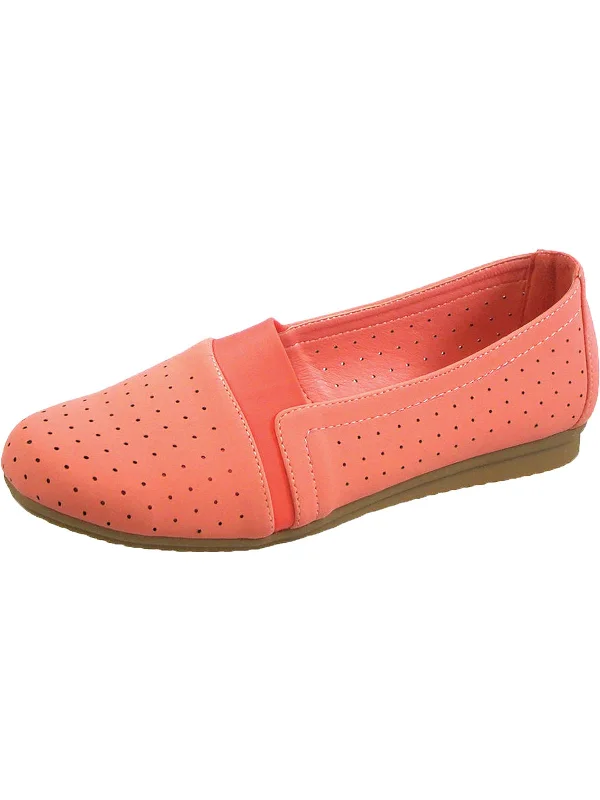 Lenore Womens Perforated Slip-On Flats