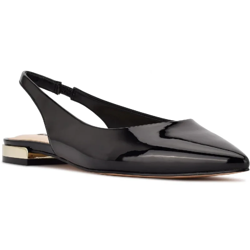 Lucee Womens Patent Pointed Toe Slingbacks