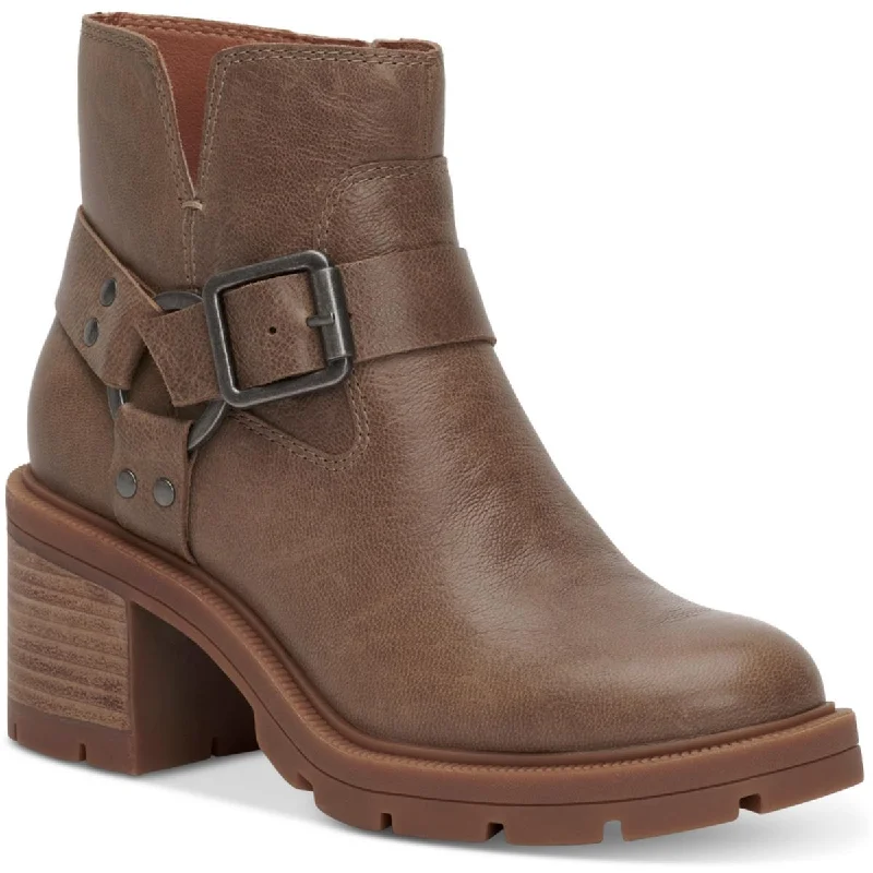 Lucky Brand Womens Slyvin  Leather Zipper Booties