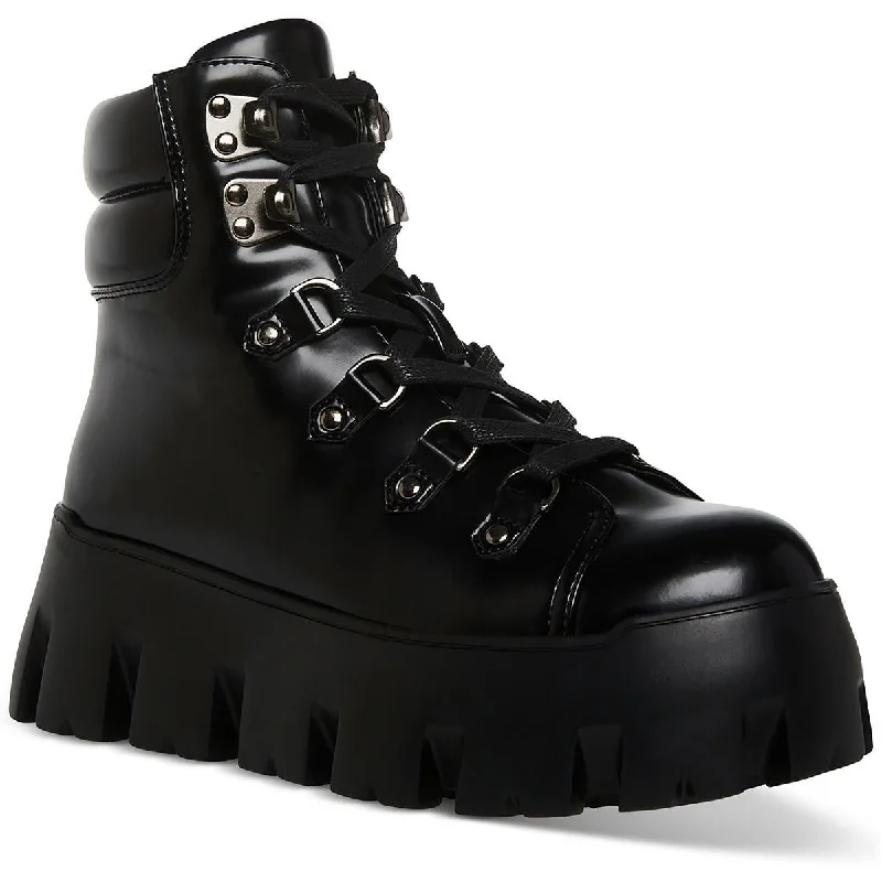 Madden Girl Womens Alpine  Lace-up Lug Sole Ankle Boots