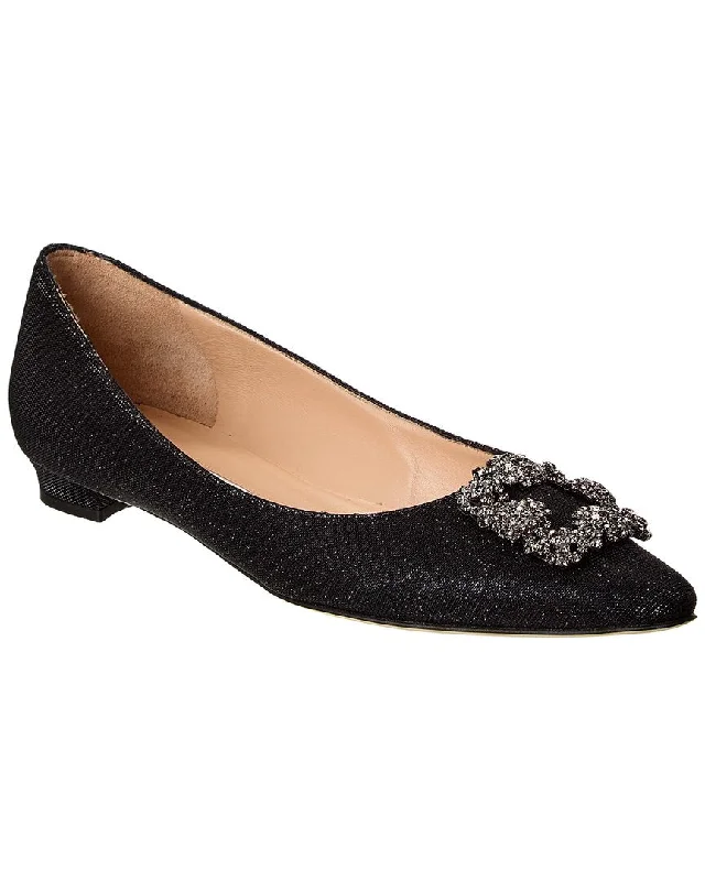 Manolo Blahnik Hangisi 10 Glitter Flat