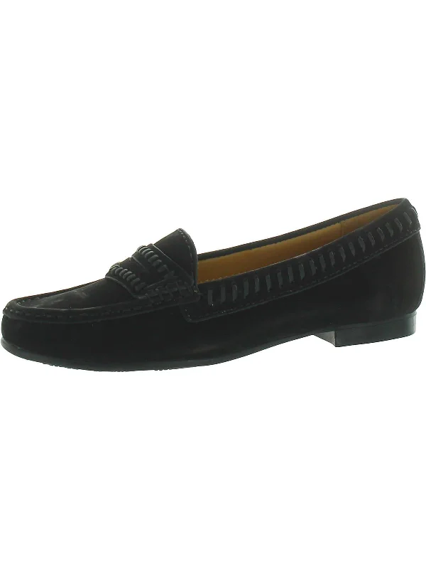 Maple Ave Womens Leather Slip-On Moccasins