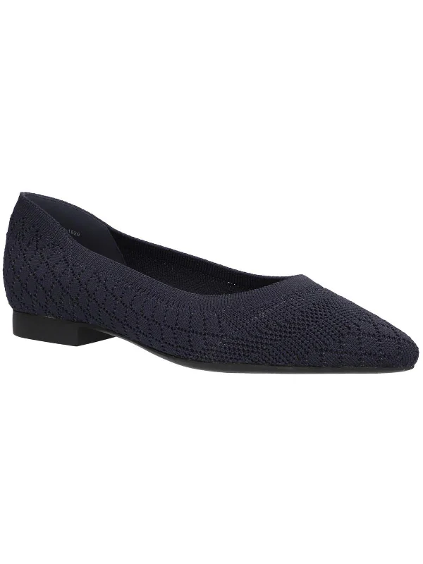 Mireya Womens Knit Slip-On Ballet Flats