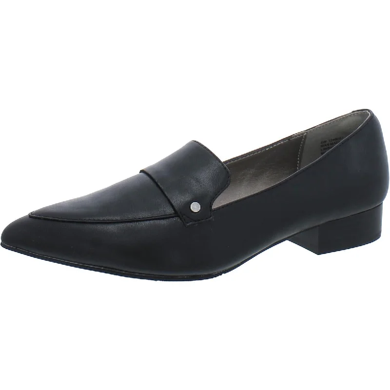 Prague Womens Faux Leather Slip On Pointed Toe Flats