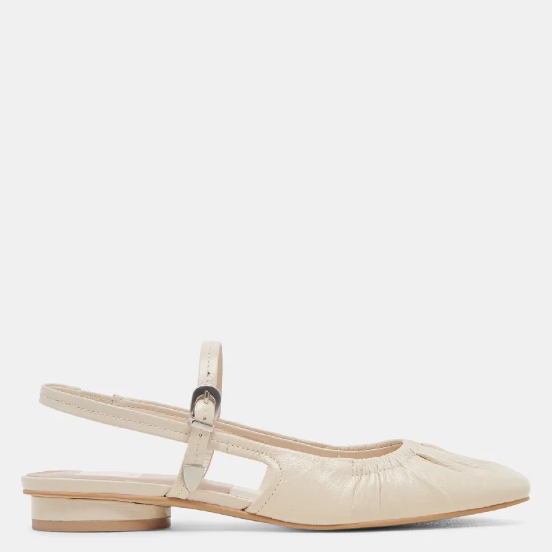 Rianne Flats Ivory Crinkle Patent