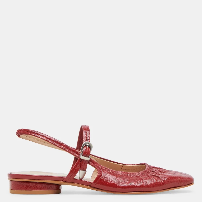 Rianne Flats Red Crinkle Patent