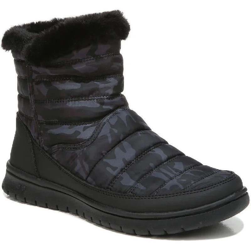 Ryka Womens Suzy Quilted Ankle Shearling Boots