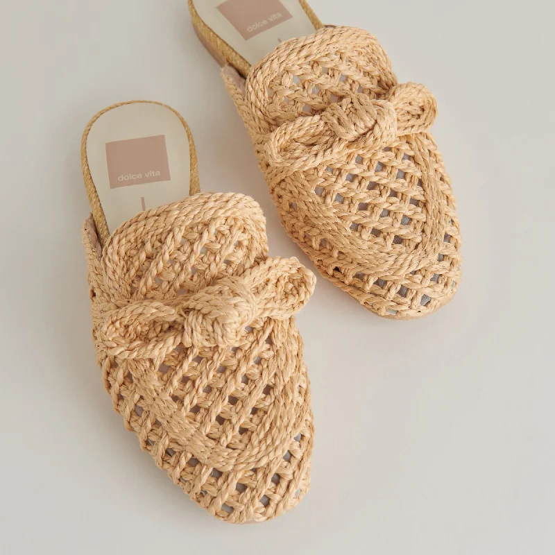 Sabor Flats Lt Natural Raffia