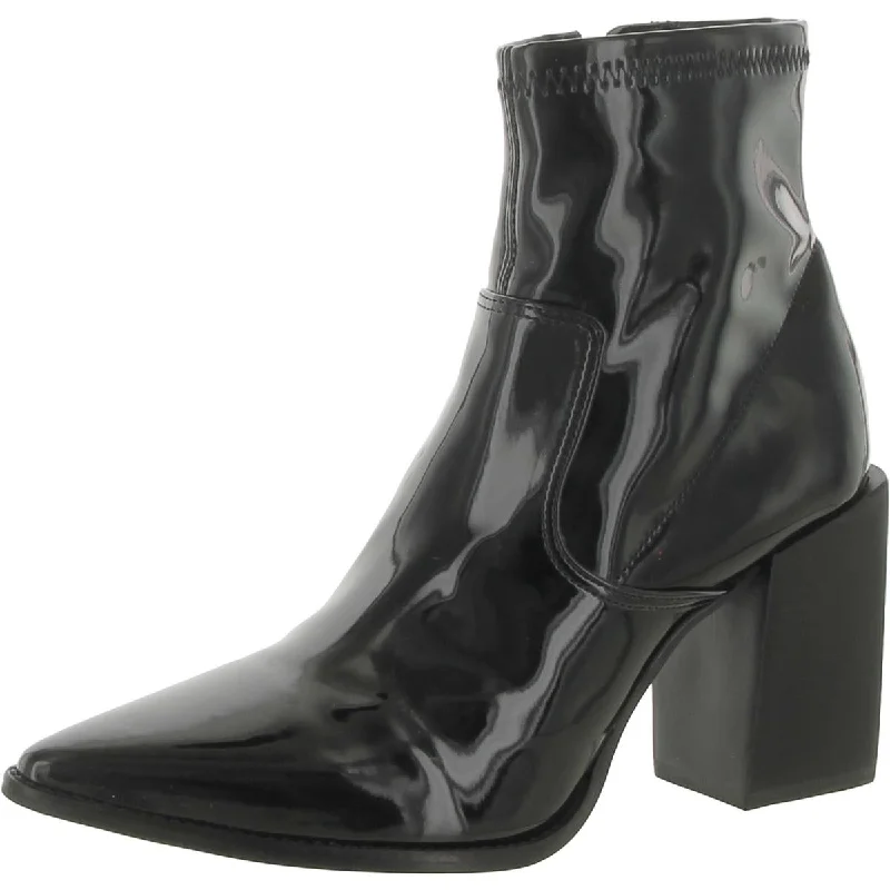 Steve Madden Womens Aroma Block Heel Pointed Toe Ankle Boots