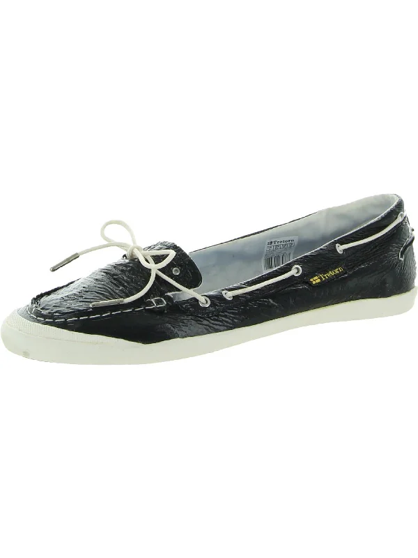 Sunniva Patent     Womens Crinkled Patent Lightweight Boat Shoes