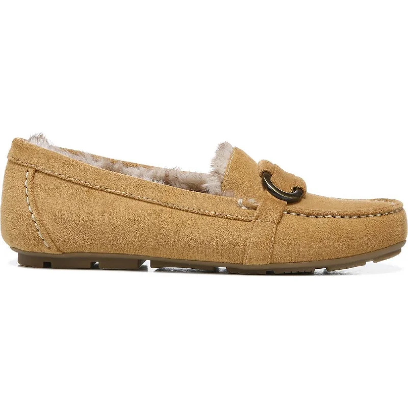 Swiftly Womens Faux Suede Faux Fur Lined Moccasins