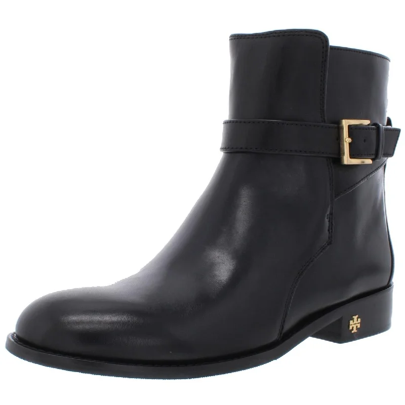 Tory Burch Womens Brooke Leather Block Heel Booties