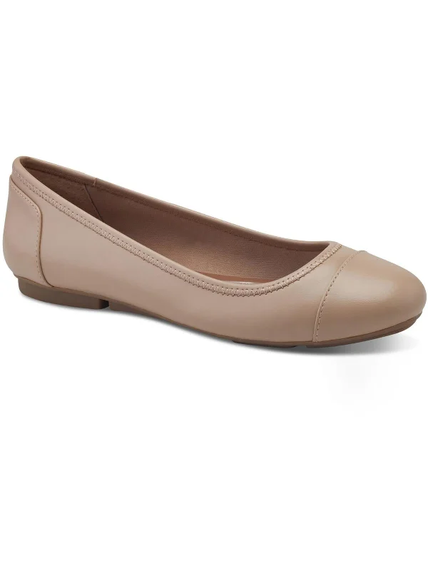 Trishhp Womens Faux Leather Slip On Ballet Flats