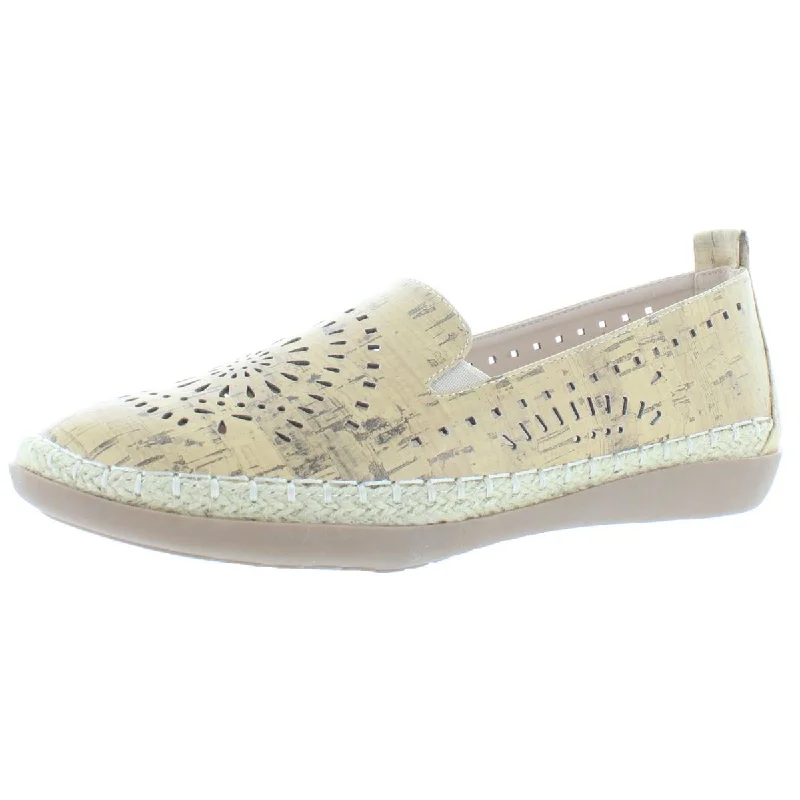 Trudy Womens Faux Leather Slip On Espadrilles