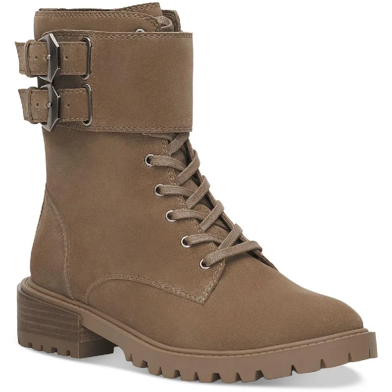 Vince Camuto Womens Fawdry Buckle Combat & Lace-up Boots