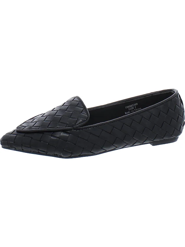 Womens Faux Leather Slip-On Loafers