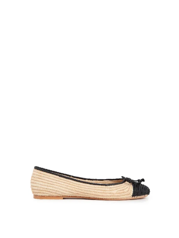 Women's Idara Raffia Ballet Flats In Black