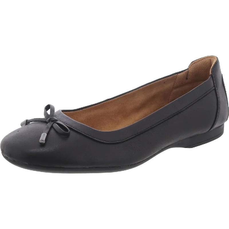 Womens Leather Slip On Ballet Flats