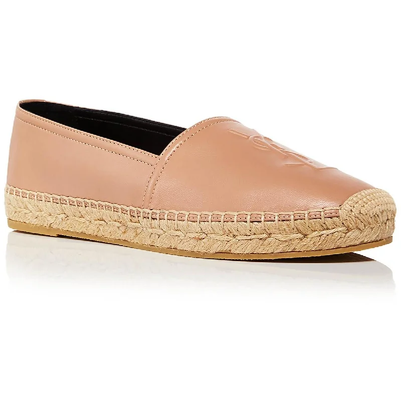 Womens Leather Slip On Espadrilles