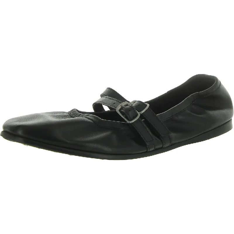 Womens Leather Square toe Ballet Flats