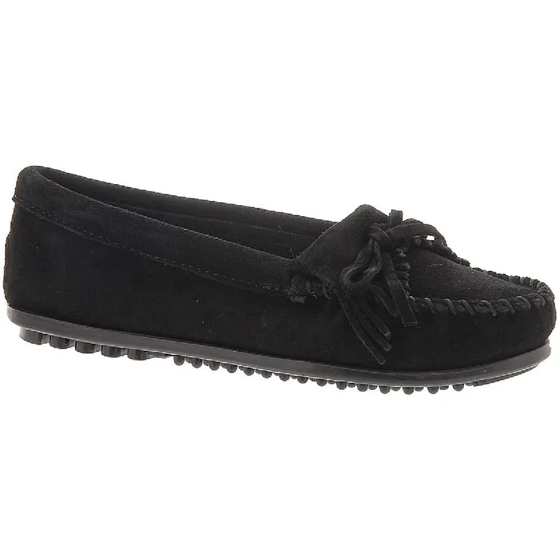 Womens Suede Bow Moccasins