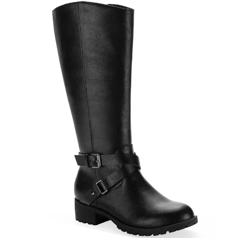 Fashionable Casual Loafers INC Womens Marliee Faux Leather Mid-Calf Boots