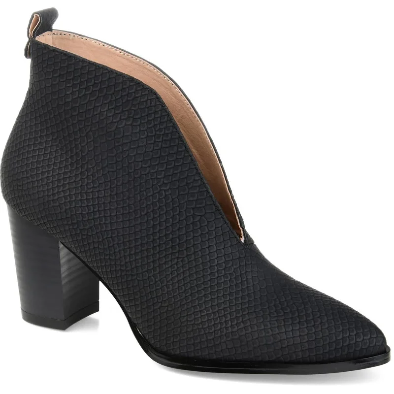 Early Bird Offer Journee Collection Womens Embossed Faux Leather Booties