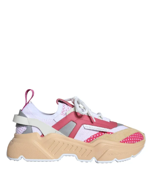 Dolce & Gabbana  Portofino Sneakers - White/Pink/Tan