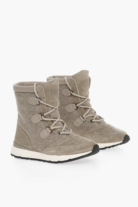 Woolrich Fabric Boots with Suede Details 5.5 Shoes US