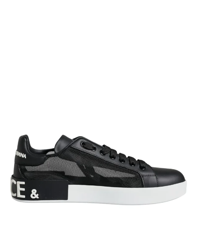 Dolce & Gabbana Calf Leather Low Top Sneakers with Rubber Sole and Lace-Up Closure