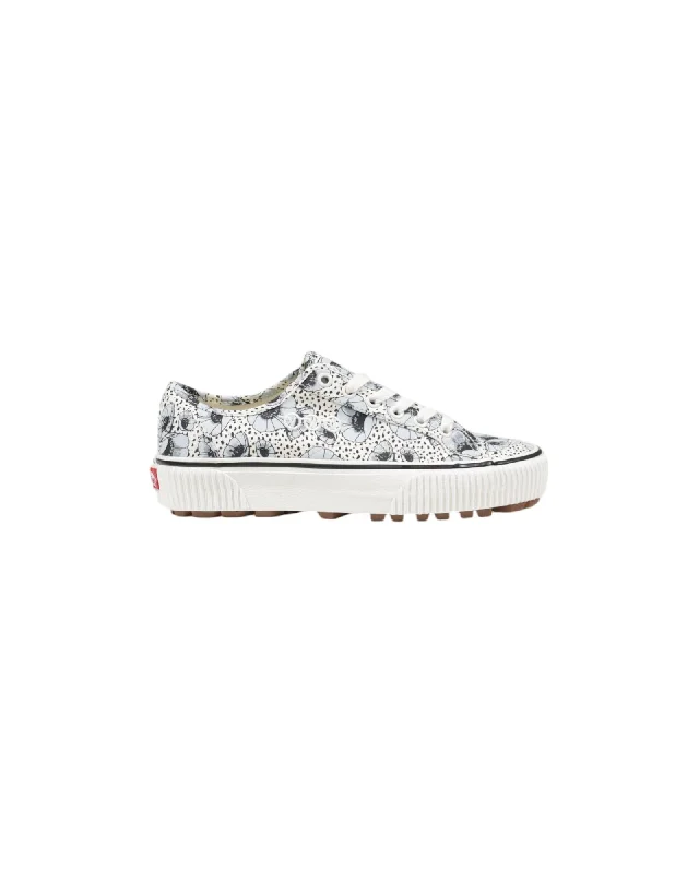 Vans Floral Leather Shoes with Rubber Sole