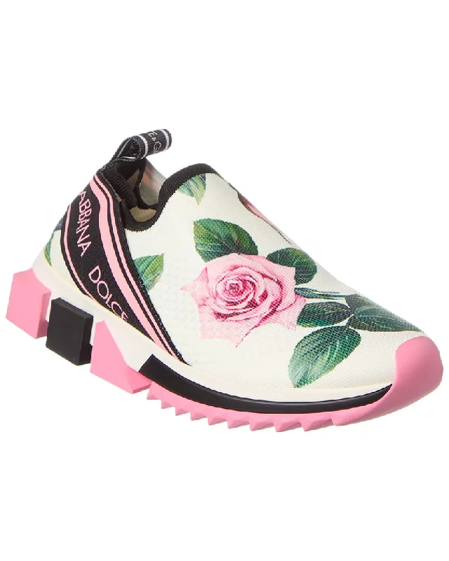 Dolce & Gabbana Tropical Rose Print Slip-On Sneaker